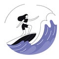 Vector logo on the theme of surfing.
